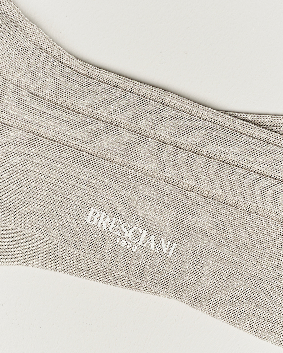 Men | Underwear & Socks | Bresciani | Wide Ribbed Cotton Socks Off White