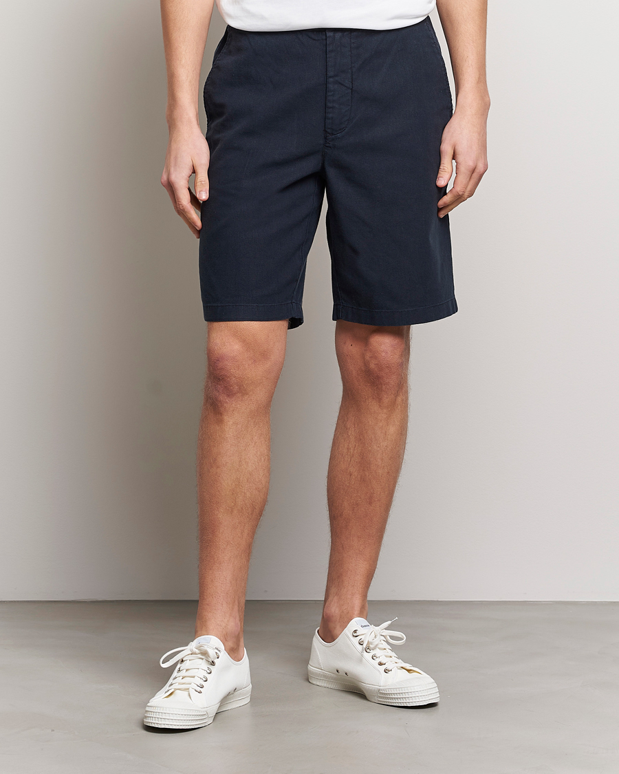 Mies |  | Barbour Lifestyle | Linen/Cotton Drawstring Shorts Navy