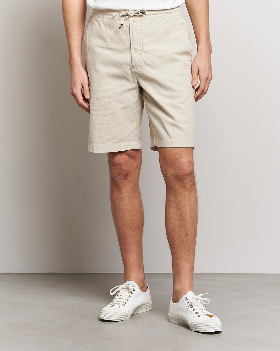 Herr | Shorts | Barbour Lifestyle | Linen/Cotton Drawstring Shorts Light Stone