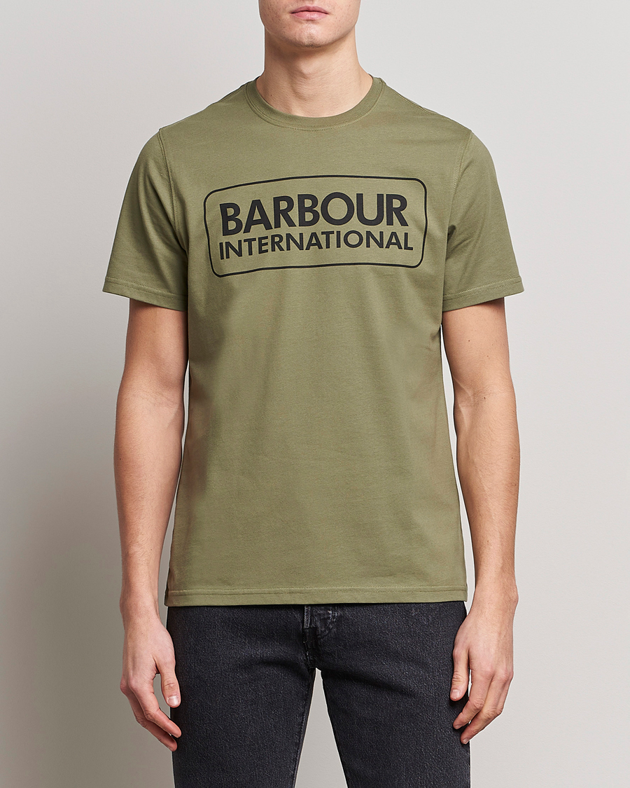 Mies | T-paidat | Barbour International | Large Logo Crew Neck Tee Light Moss