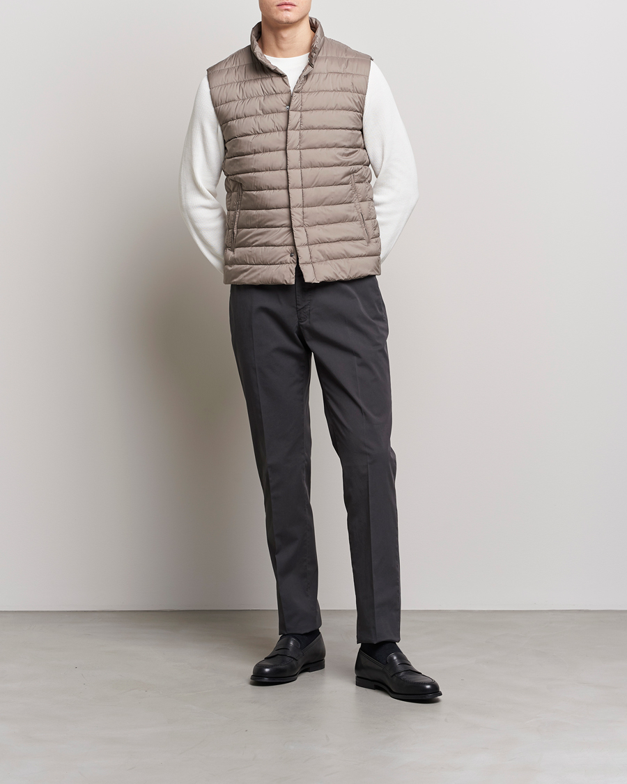 Men | Coats & Jackets | Herno | Nuage Matt Nylon Vest Taupe