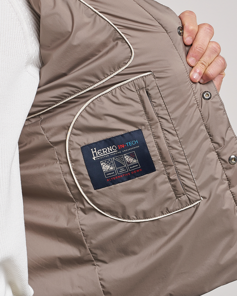 Men | Coats & Jackets | Herno | Nuage Matt Nylon Vest Taupe