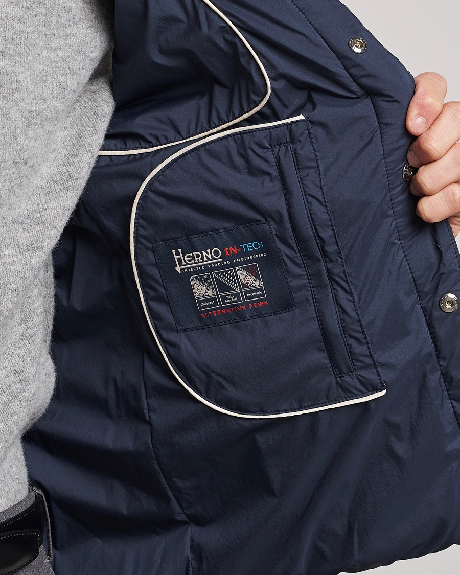 Men | Gilets | Herno | Nuage Matt Nylon Vest Navy