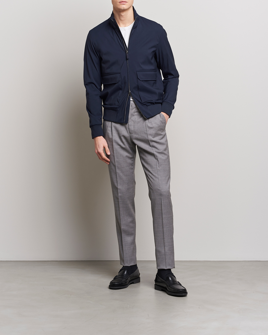 Men | Coats & Jackets | Herno | Loro Piana Harrington Jacket Navy