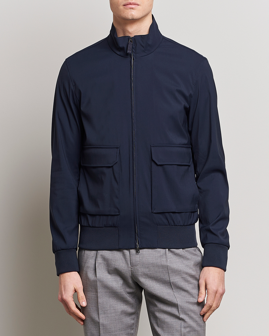 Men | Coats & Jackets | Herno | Loro Piana Harrington Jacket Navy