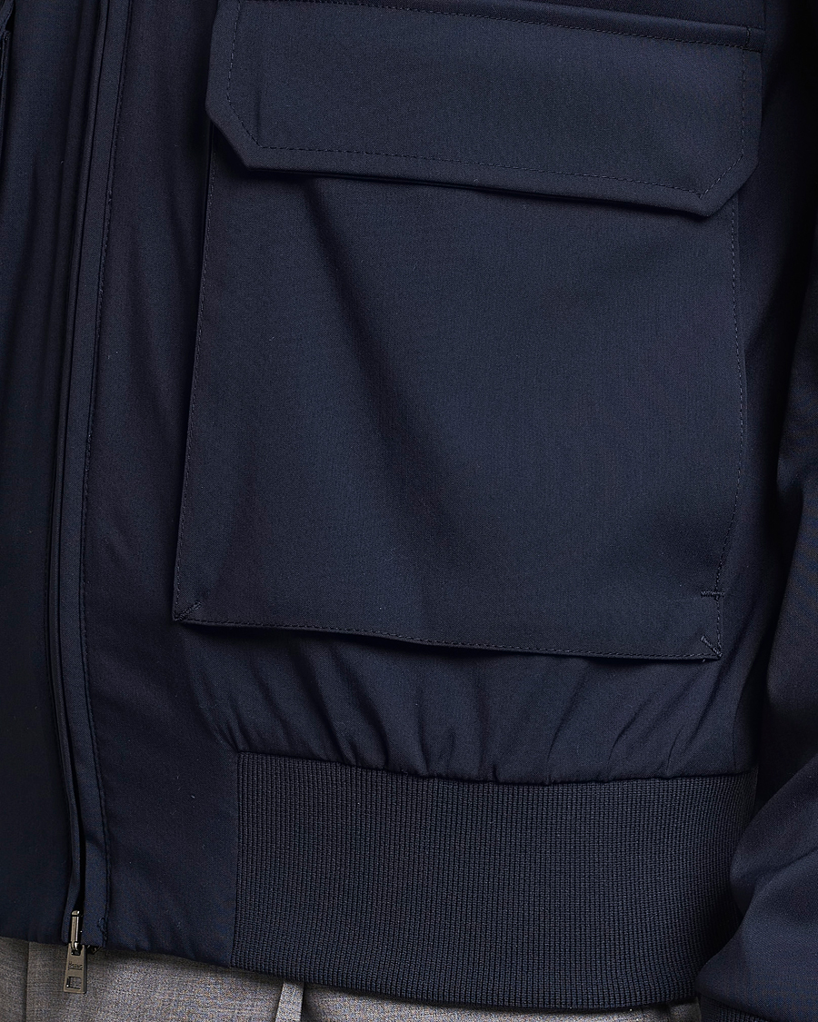 Men | Coats & Jackets | Herno | Loro Piana Harrington Jacket Navy