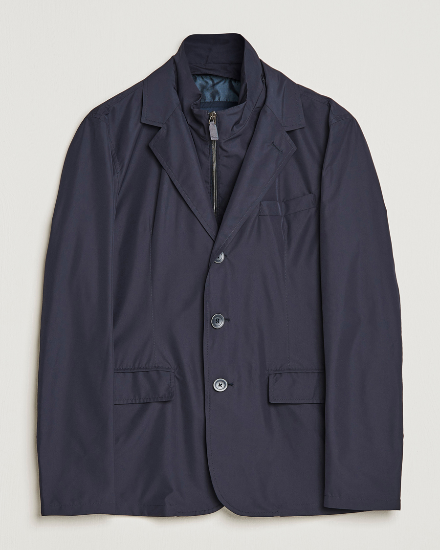Men | Coats & Jackets | Herno | Nylon Zip Blazer Navy