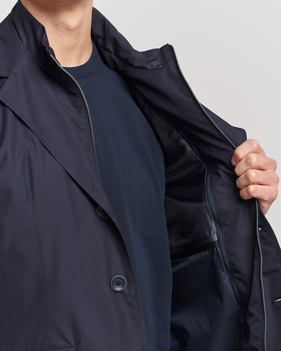 Men | Coats & Jackets | Herno | Nylon Zip Blazer Navy