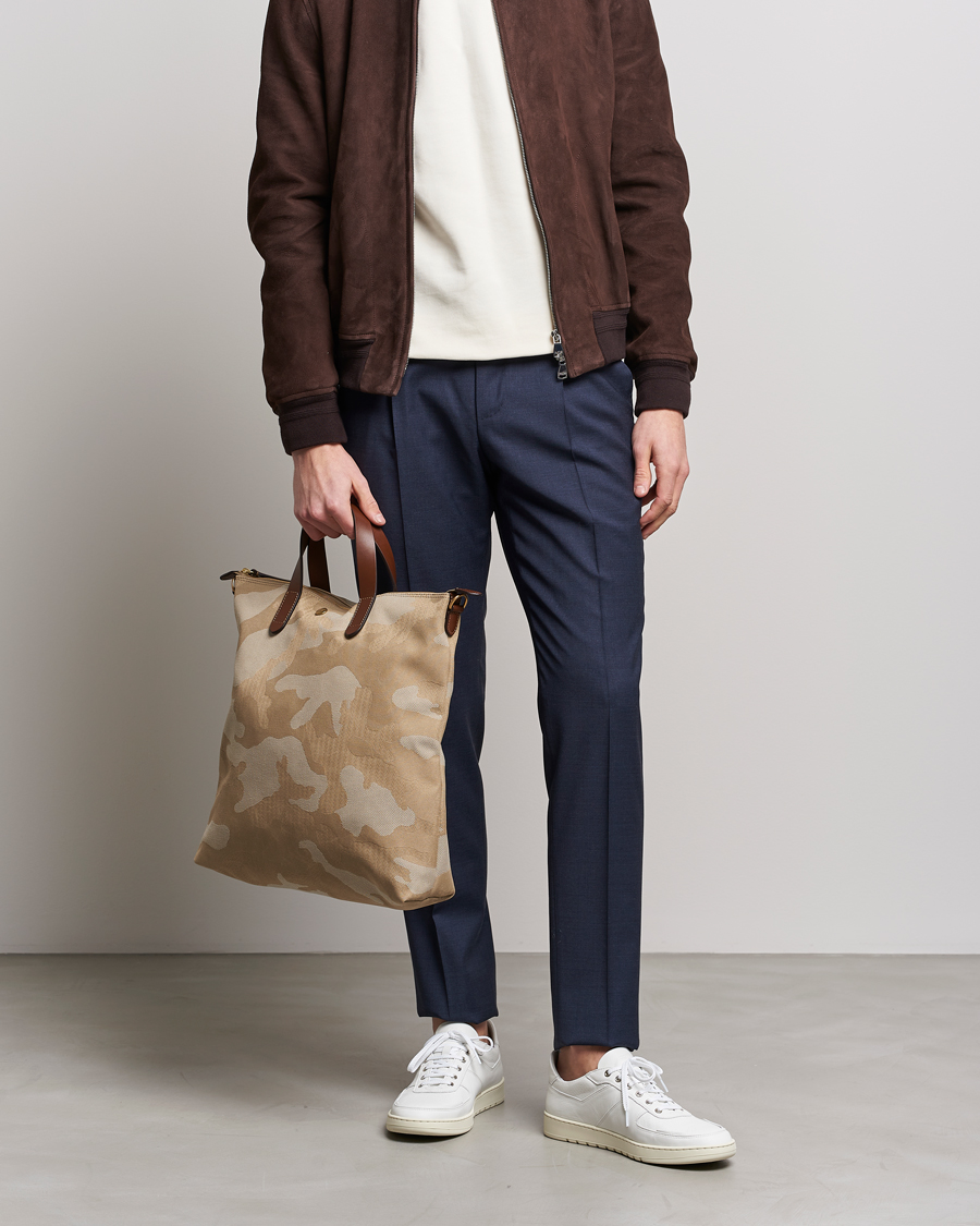 Men | Tote Bags | Mismo | M/S Canvas Shopper Shades of Dune/Cuoio