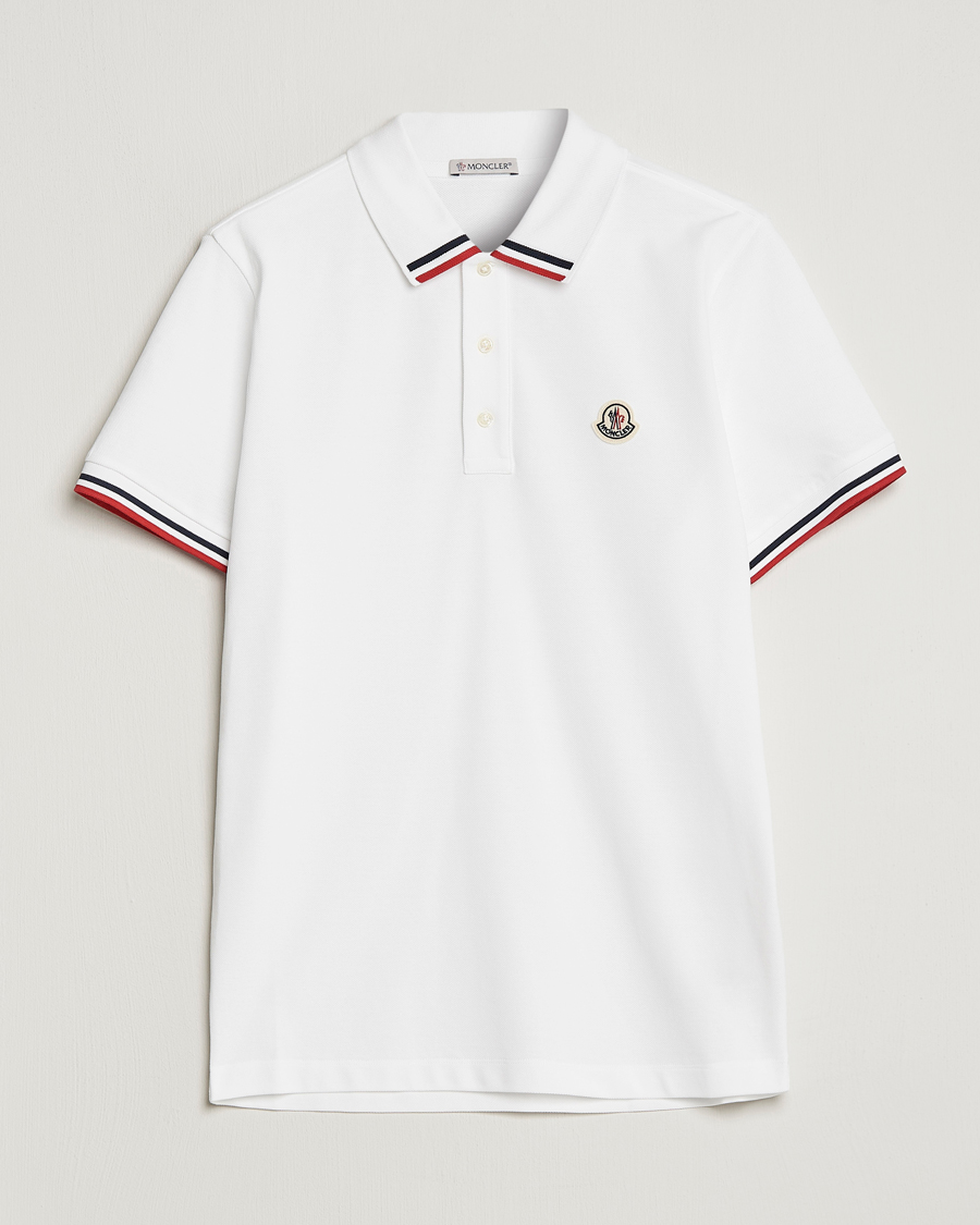 Men | Polo Shirts | Moncler | Tricolor Rib Polo White