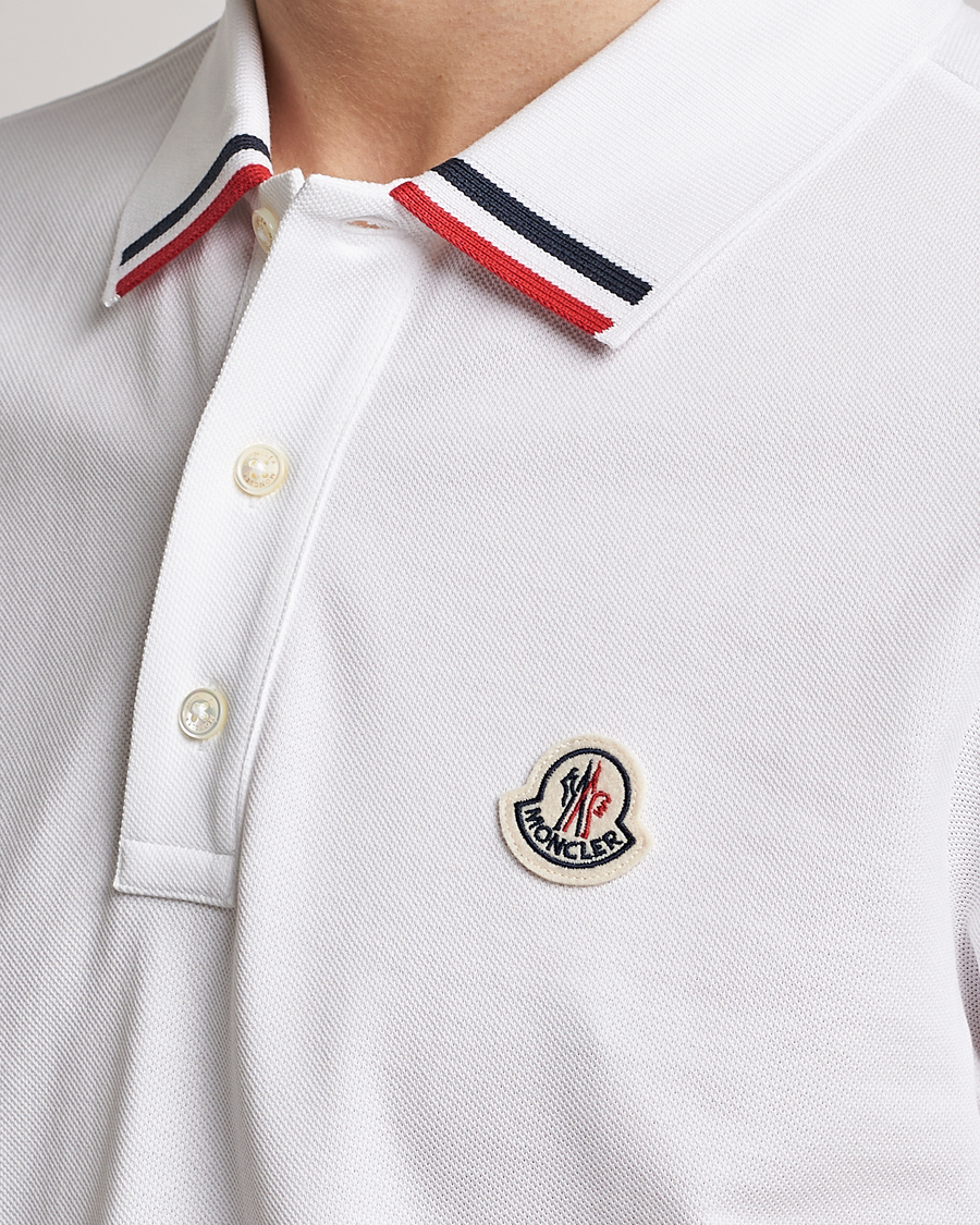 Men | Polo Shirts | Moncler | Tricolor Rib Polo White