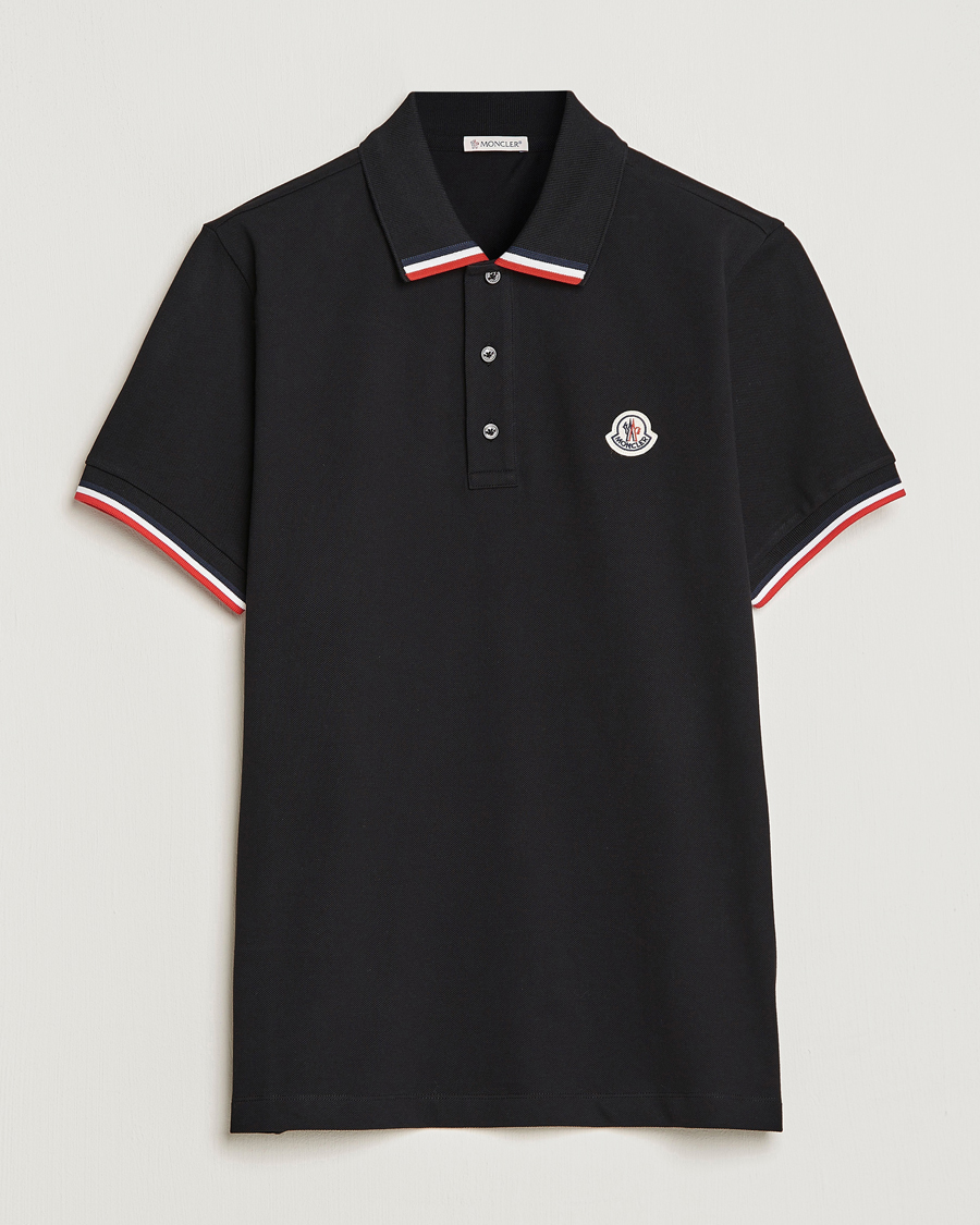 Men | Polo Shirts | Moncler | Tricolor Rib Polo Black