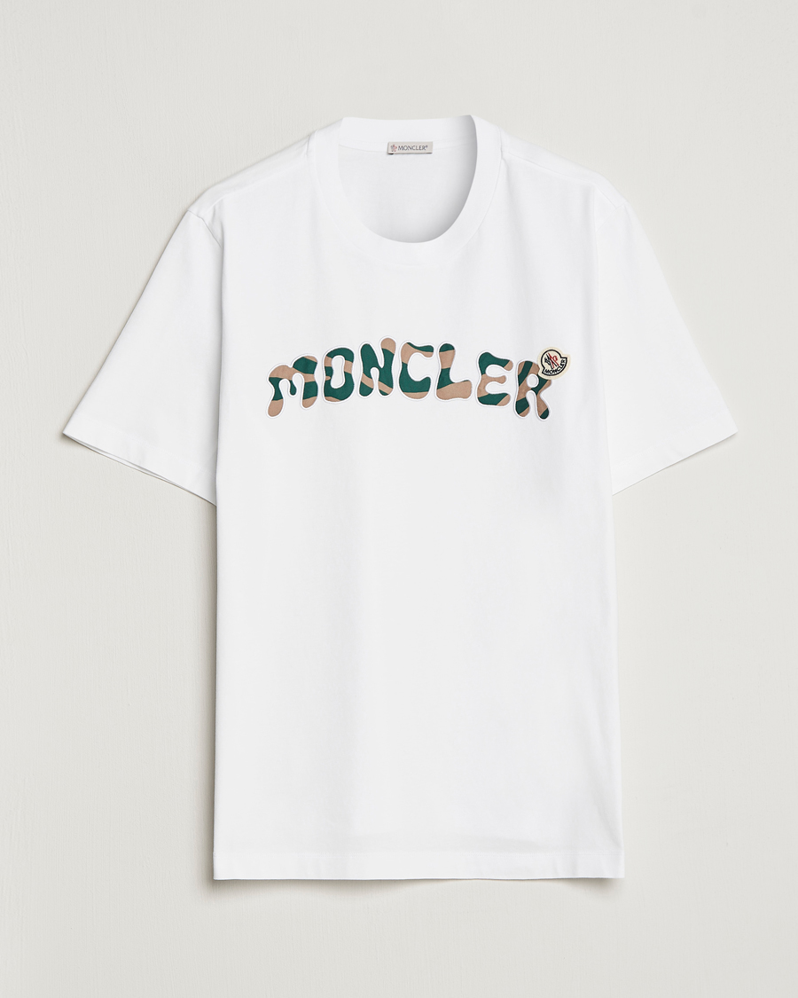 Men | T-Shirts | Moncler | Camouflage Lettering T-Shirt White