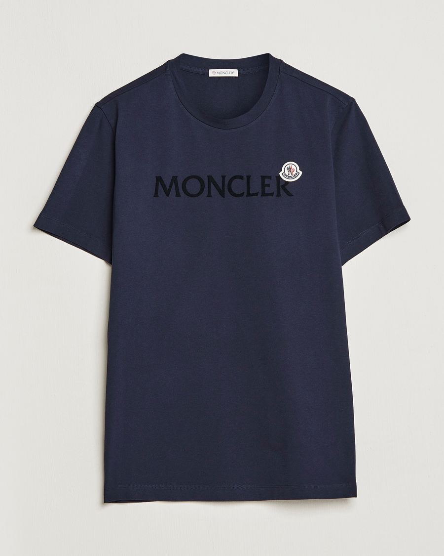 Men | T-Shirts | Moncler | Lettering T-Shirt Navy