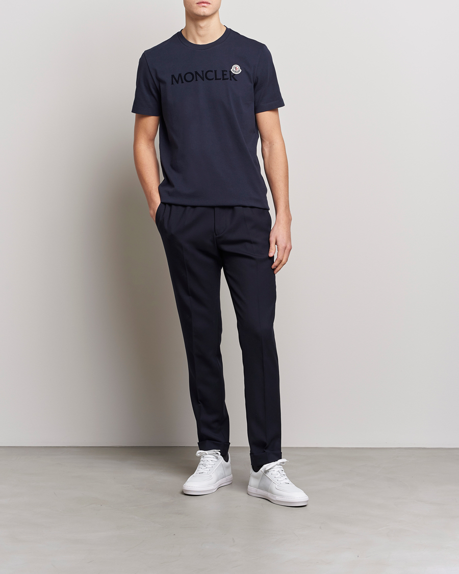 Men | T-Shirts | Moncler | Lettering T-Shirt Navy