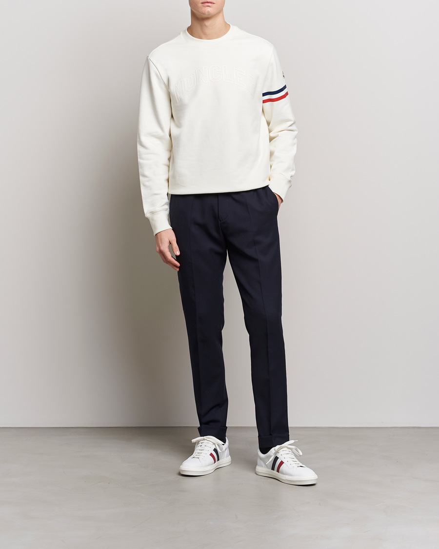 Men | Sweaters & Knitwear | Moncler | Armband Logo Sweatshirt White