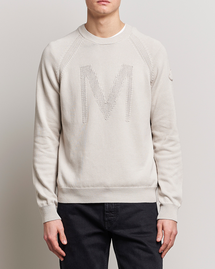 Men | Knitted Jumpers | Moncler | Embroidered Sweater Beige