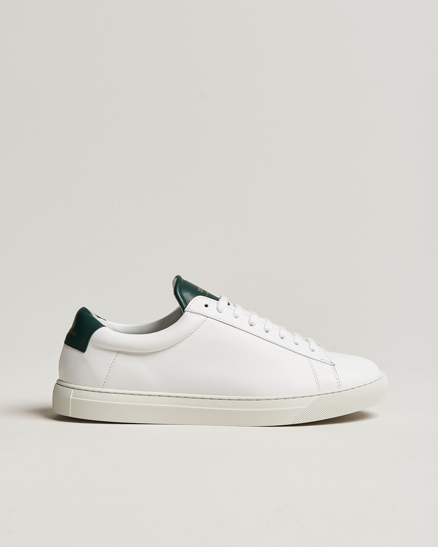 Men | Zespà ZSP4 Nappa Leather Sneakers White/Dark Green | Zespà | ZSP4 Nappa Leather Sneakers White/Dark Green