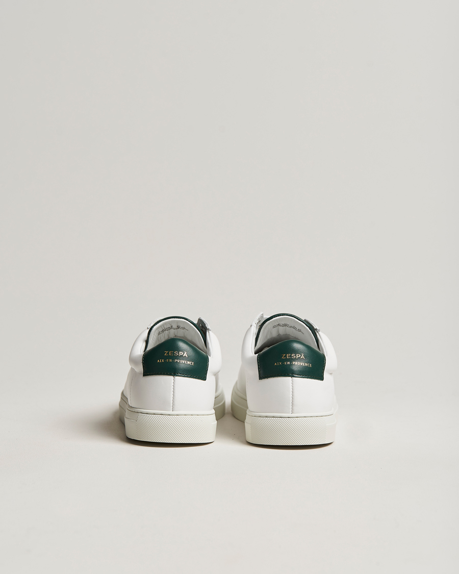 Men | Zespà ZSP4 Nappa Leather Sneakers White/Dark Green | Zespà | ZSP4 Nappa Leather Sneakers White/Dark Green