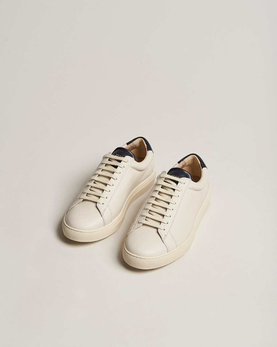 Men | Zespà ZSP4 Nappa Leather Sneakers Off White/Navy | Zespà | ZSP4 Nappa Leather Sneakers Off White/Navy