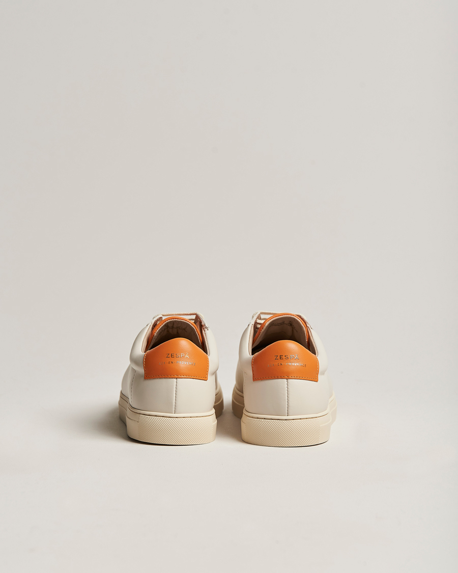 Men | Zespà ZSP4 Nappa Leather Sneakers Off White/Pumpkin | Zespà | ZSP4 Nappa Leather Sneakers Off White/Pumpkin