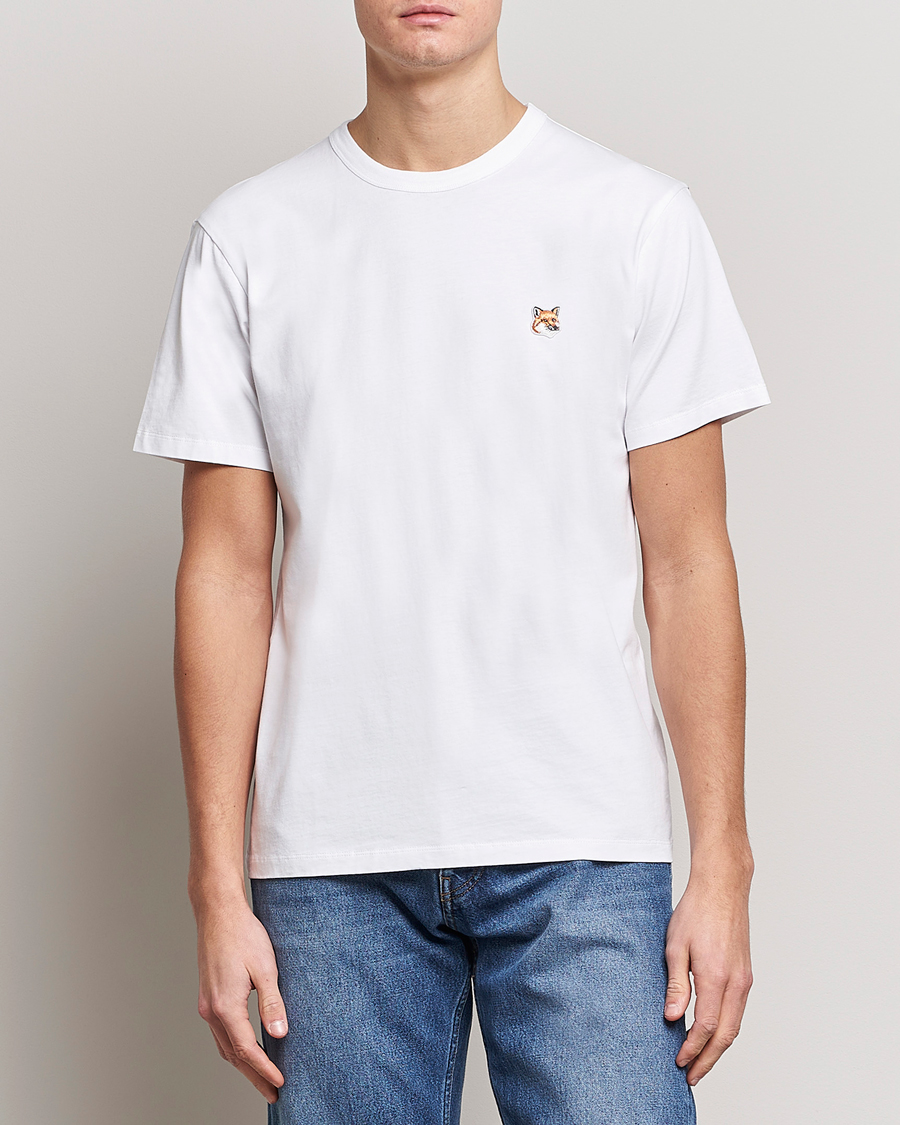 maison kitsune fox head ポロ シャツ L white Maison Kitsuné Men's Fox Head Patch Regular Polo, White, XS at