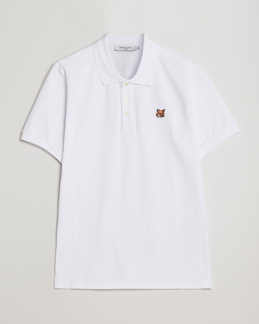 Men | Polo Shirts | Maison Kitsuné | Fox Head Polo White