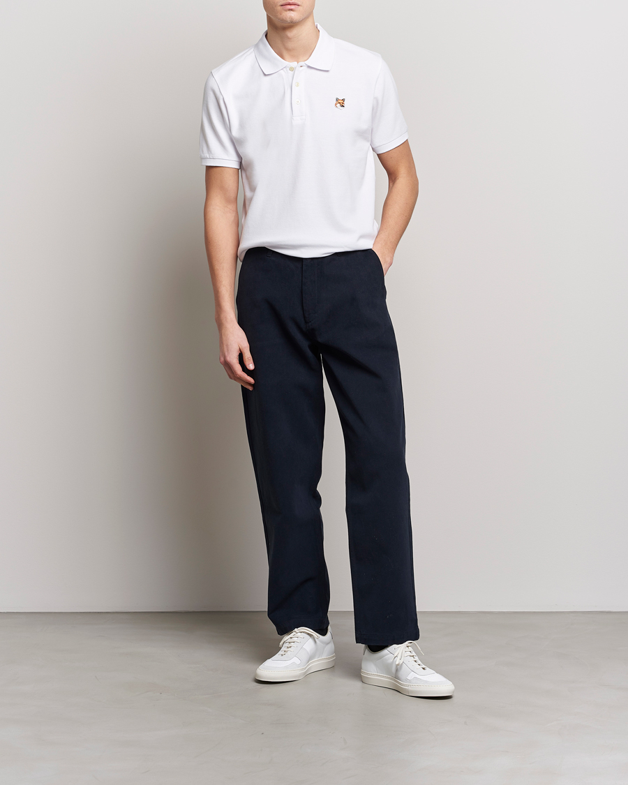 Men | Polo Shirts | Maison Kitsuné | Fox Head Polo White
