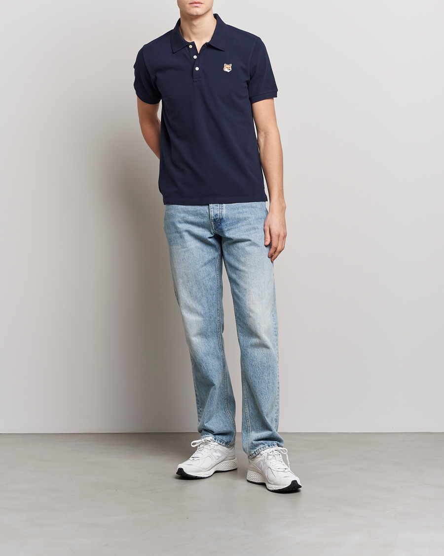 Men | Polo Shirts | Maison Kitsuné | Fox Head Polo Navy