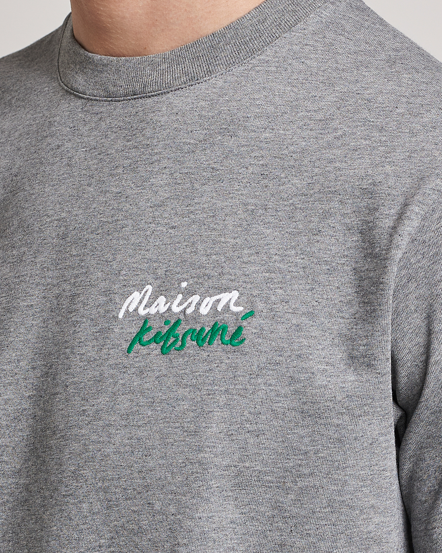 Men | T-Shirts | Maison Kitsuné | Mini Handwriting Tee Grey Melange