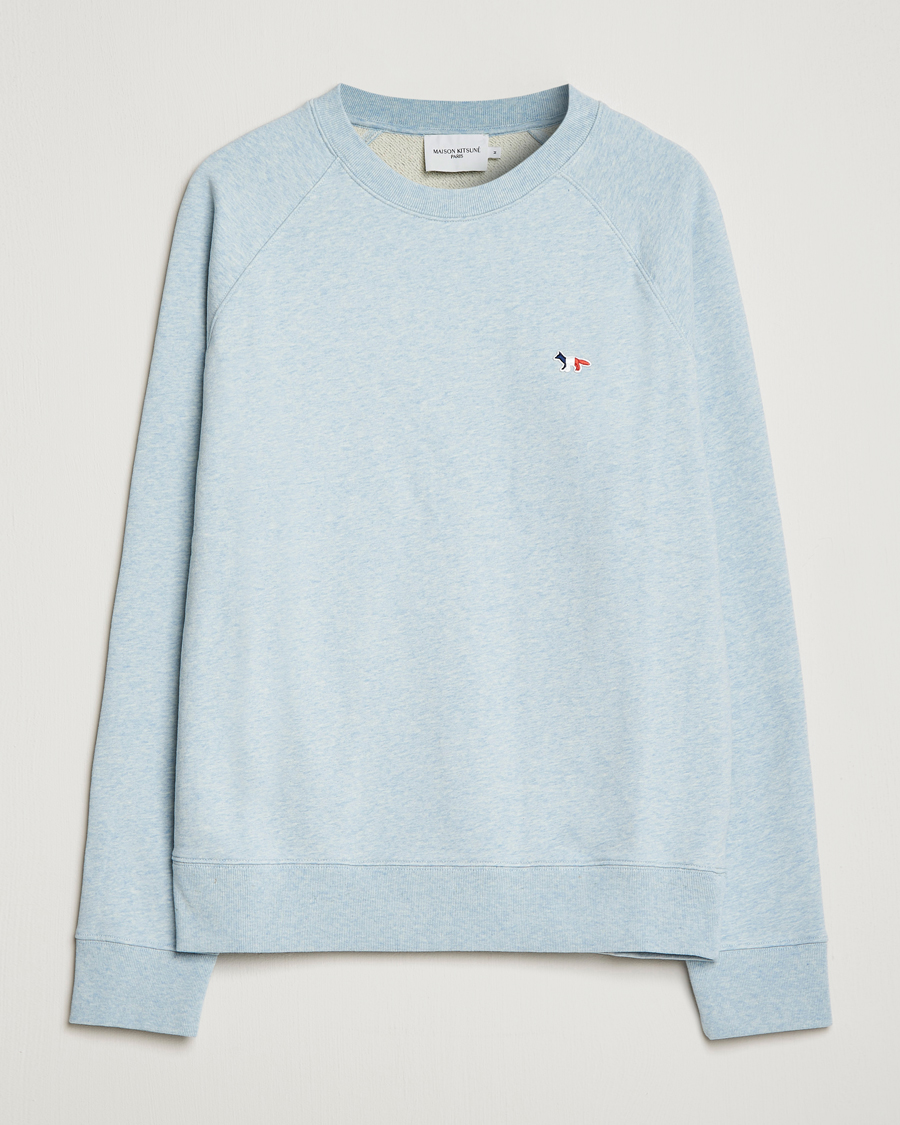 Men | Sweaters & Knitwear | Maison Kitsuné | Tricolor Fox Sweatshirt Blue Haze