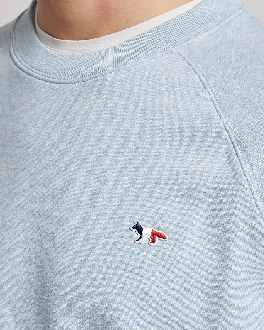 Maison Kitsuné Tricolor Fox Sweatshirt Blue Haze at CareOfCarl.com