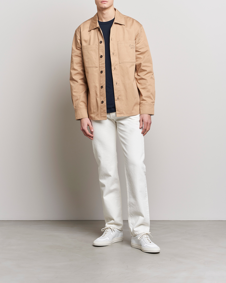 Men | Coats & Jackets | Maison Kitsuné | Cotton Shirt Jacket Beige