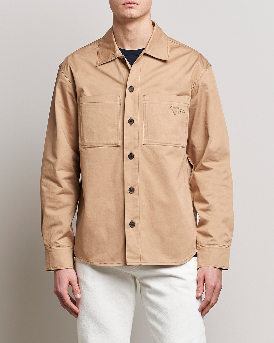 Men | Coats & Jackets | Maison Kitsuné | Cotton Shirt Jacket Beige