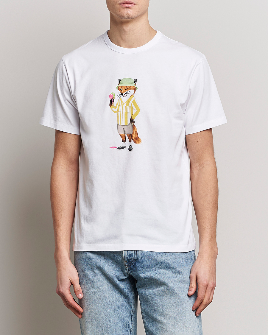 Men | T-Shirts | Maison Kitsuné | Summer Fox Print Tee White