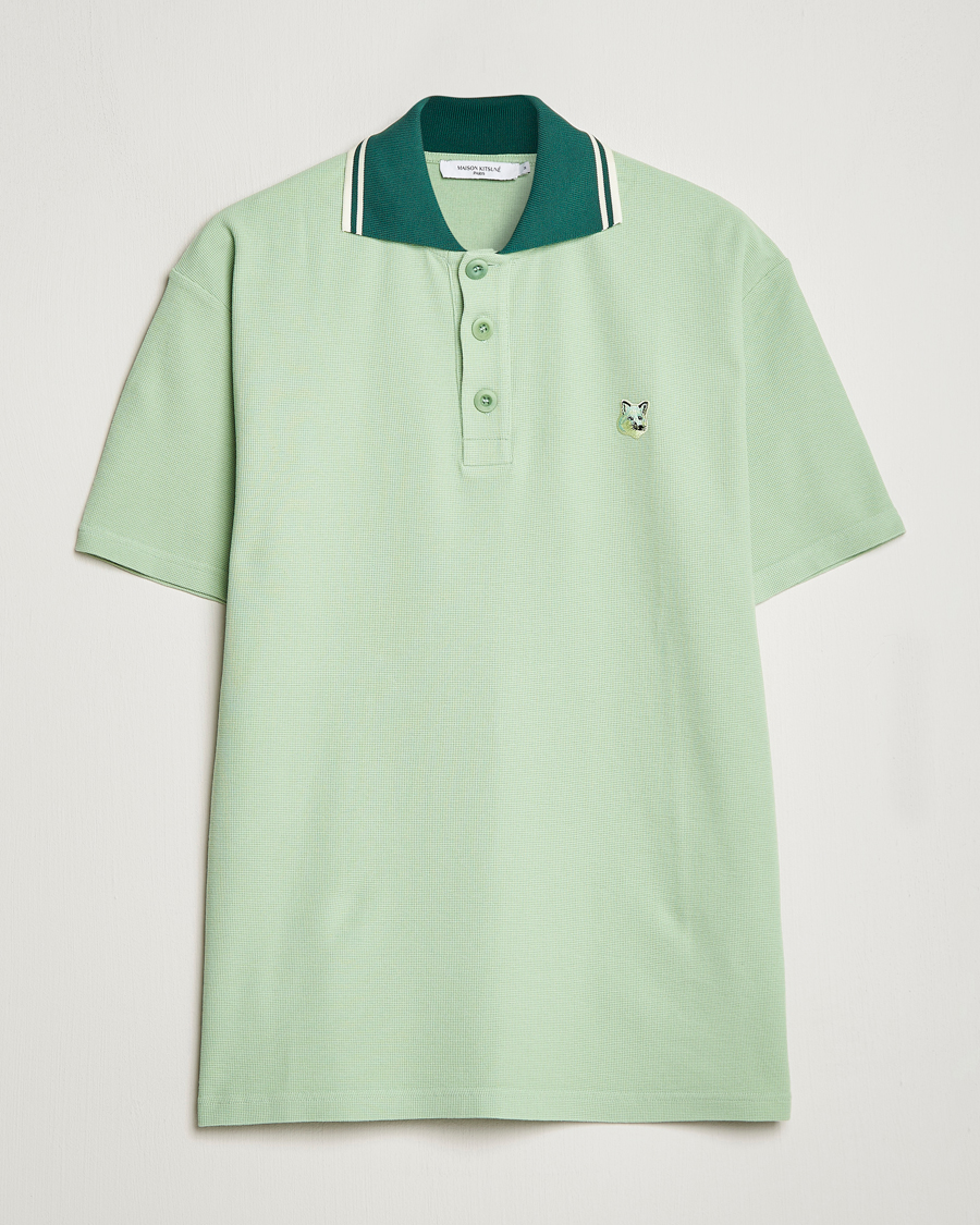 Men | Polo Shirts | Maison Kitsuné | Tonal Fox Head Polo Mint