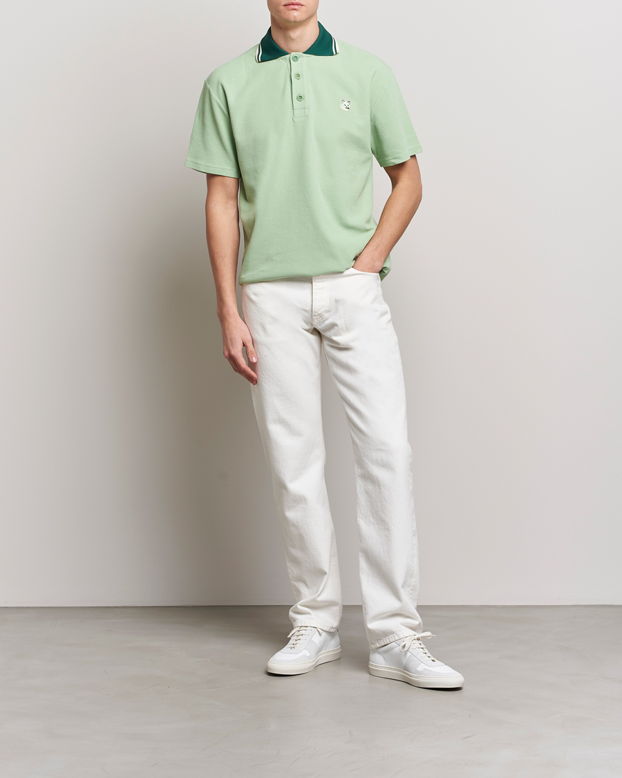 Men | Polo Shirts | Maison Kitsuné | Tonal Fox Head Polo Mint