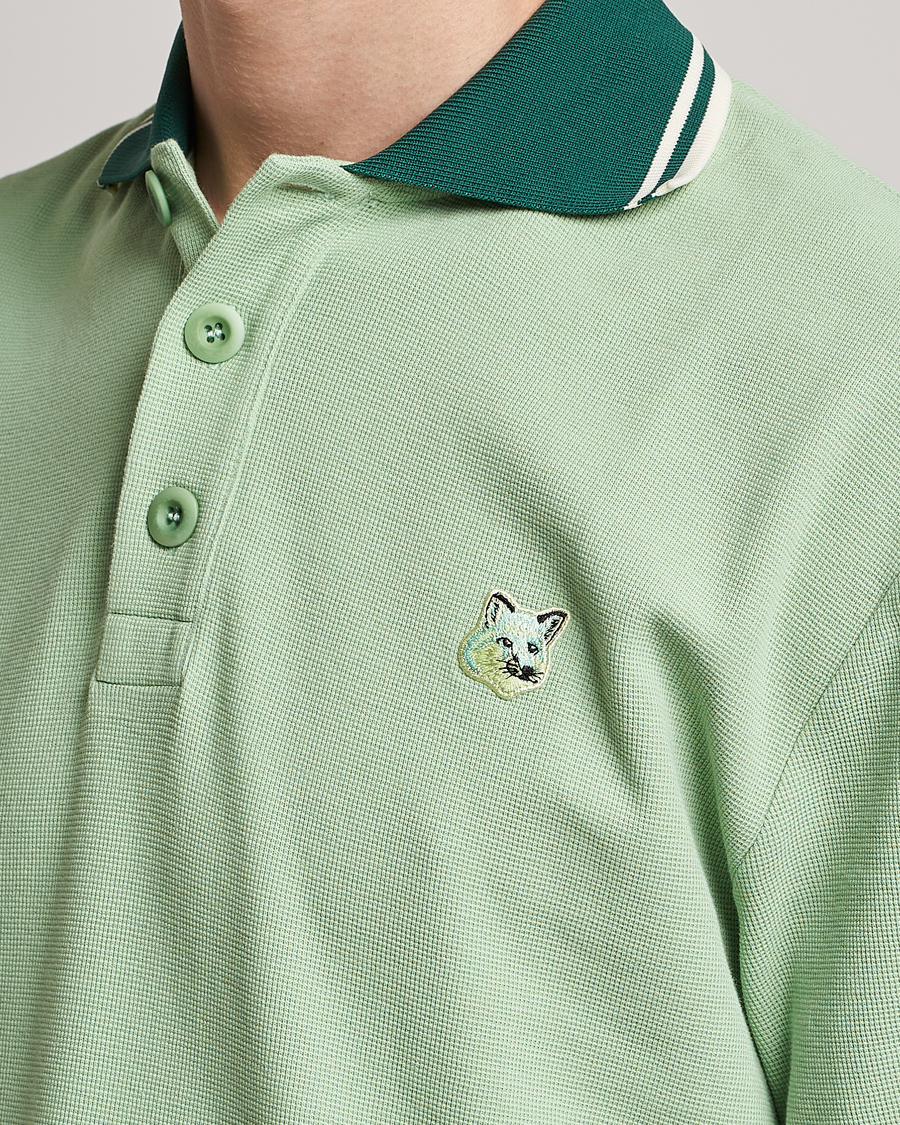 Men | Polo Shirts | Maison Kitsuné | Tonal Fox Head Polo Mint