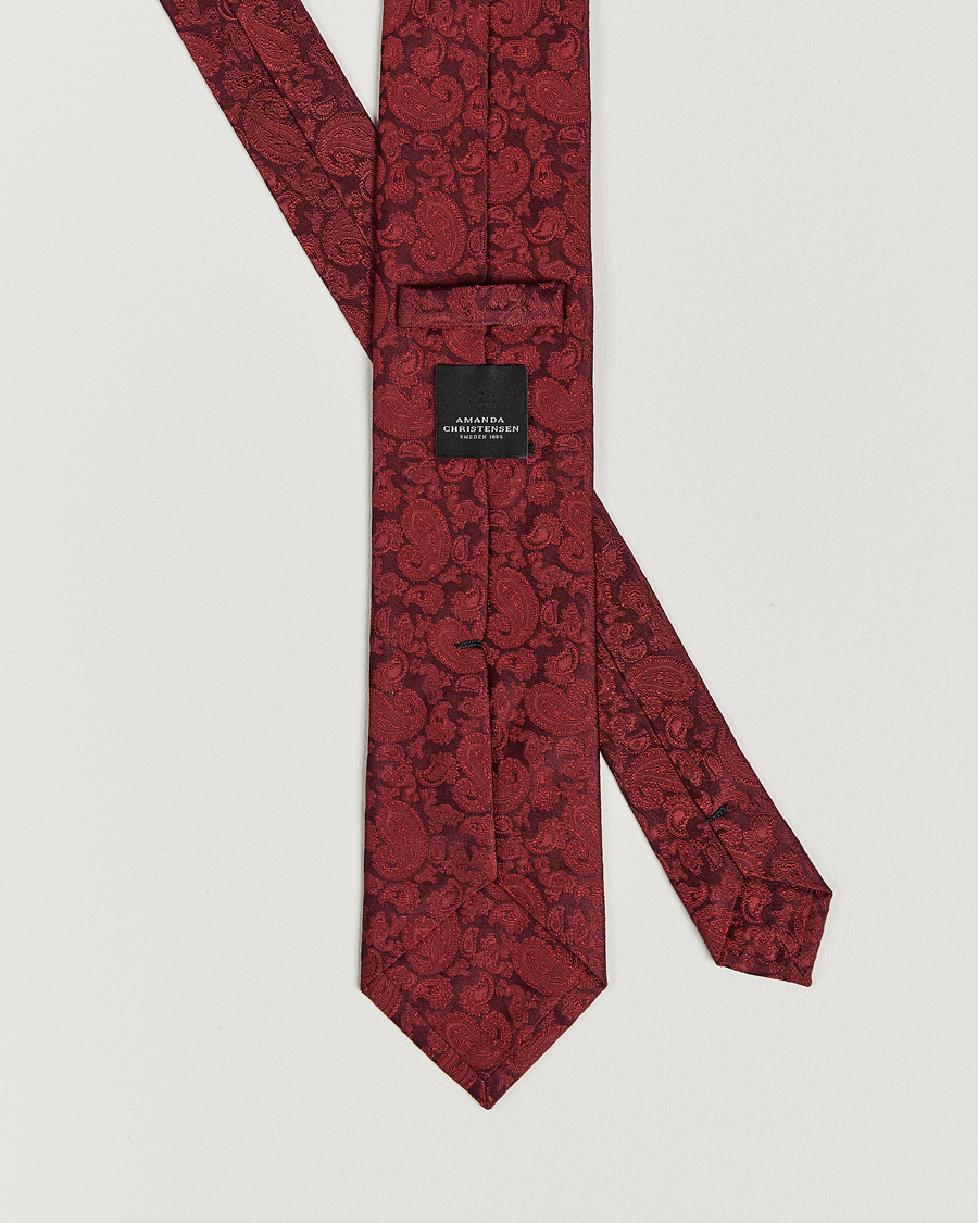 Men | Ties | Amanda Christensen | Silk Tonal Paisley Tie 8 cm Wine