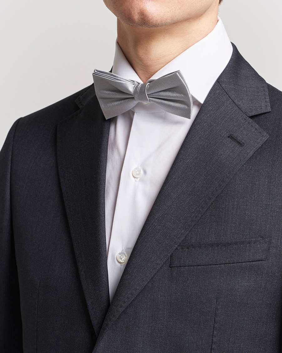 Men | Amanda Christensen Pre Tie Silk Silver | Amanda Christensen | Pre Tie Silk Silver