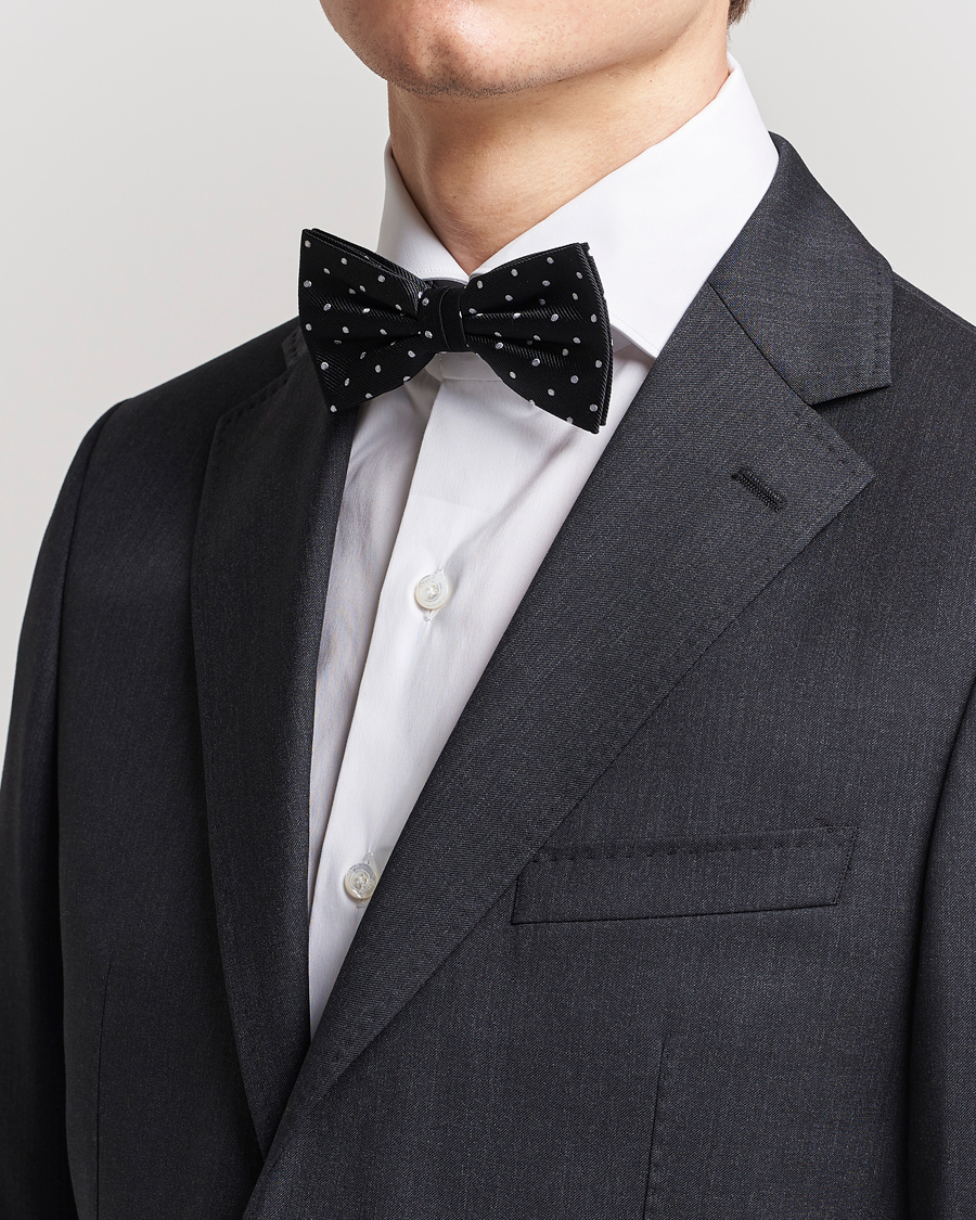 Men | Business & Beyond | Amanda Christensen | Dot Pre Tie Silk Black/White