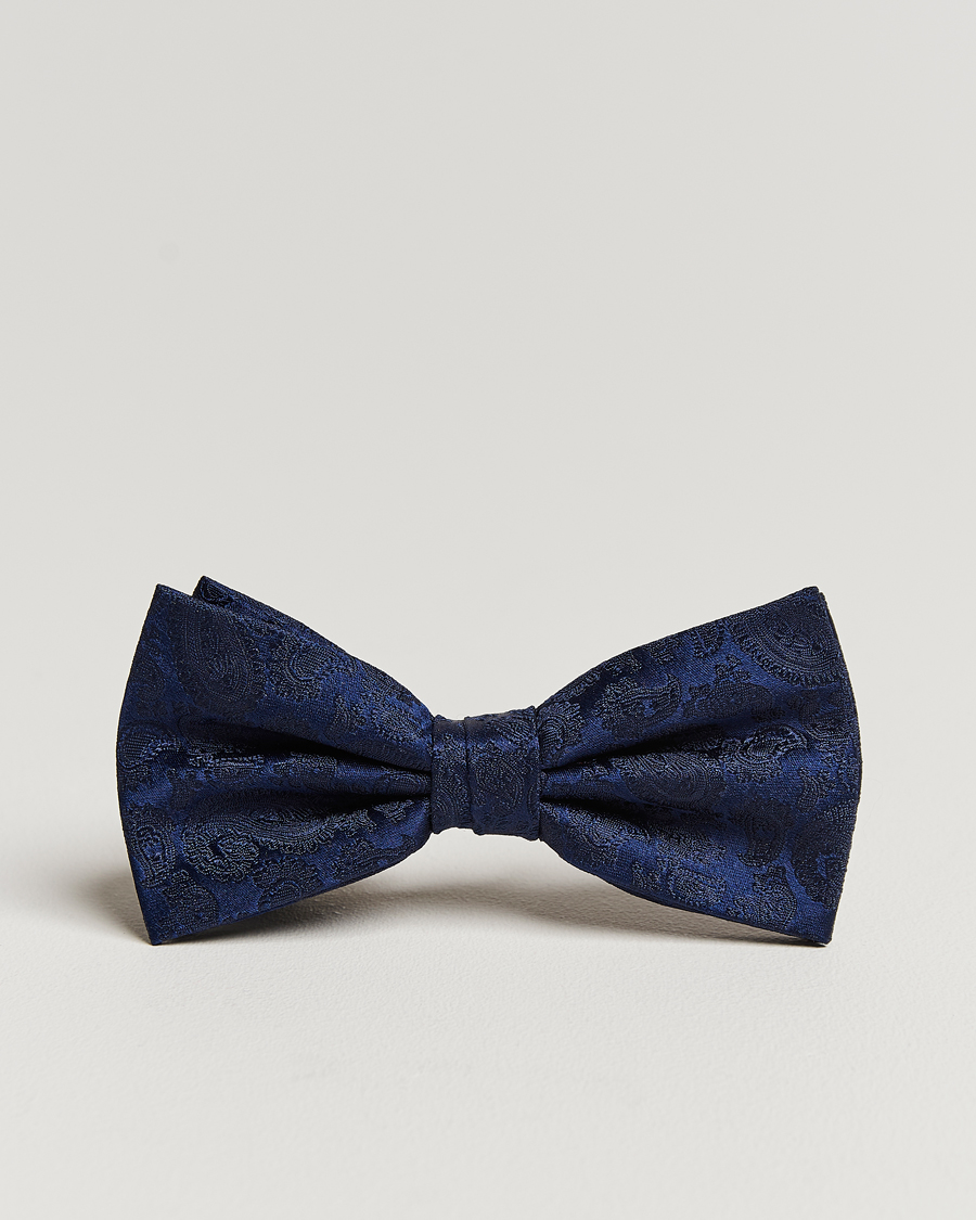 Men | Amanda Christensen Tonal Paisley Pre Tie Silk Navy | Amanda Christensen | Tonal Paisley Pre Tie Silk Navy
