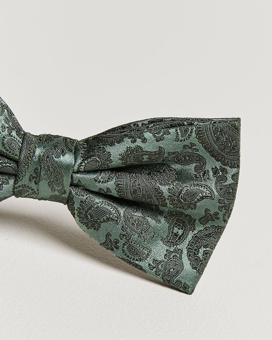 Men | Amanda Christensen Tonal Paisley Pre Tie Silk Olive | Amanda Christensen | Tonal Paisley Pre Tie Silk Olive