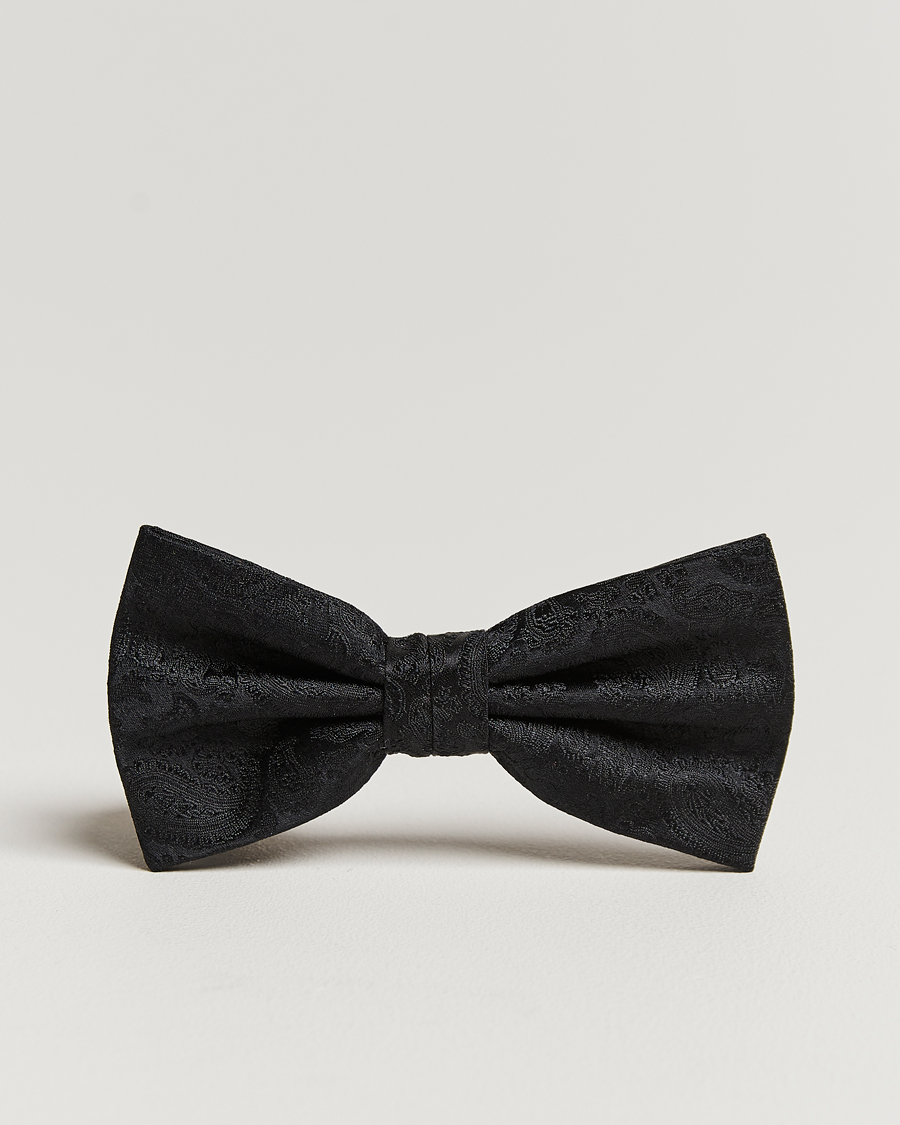 Men | Bow Ties | Amanda Christensen | Tonal Paisley Pre Tie Silk Black