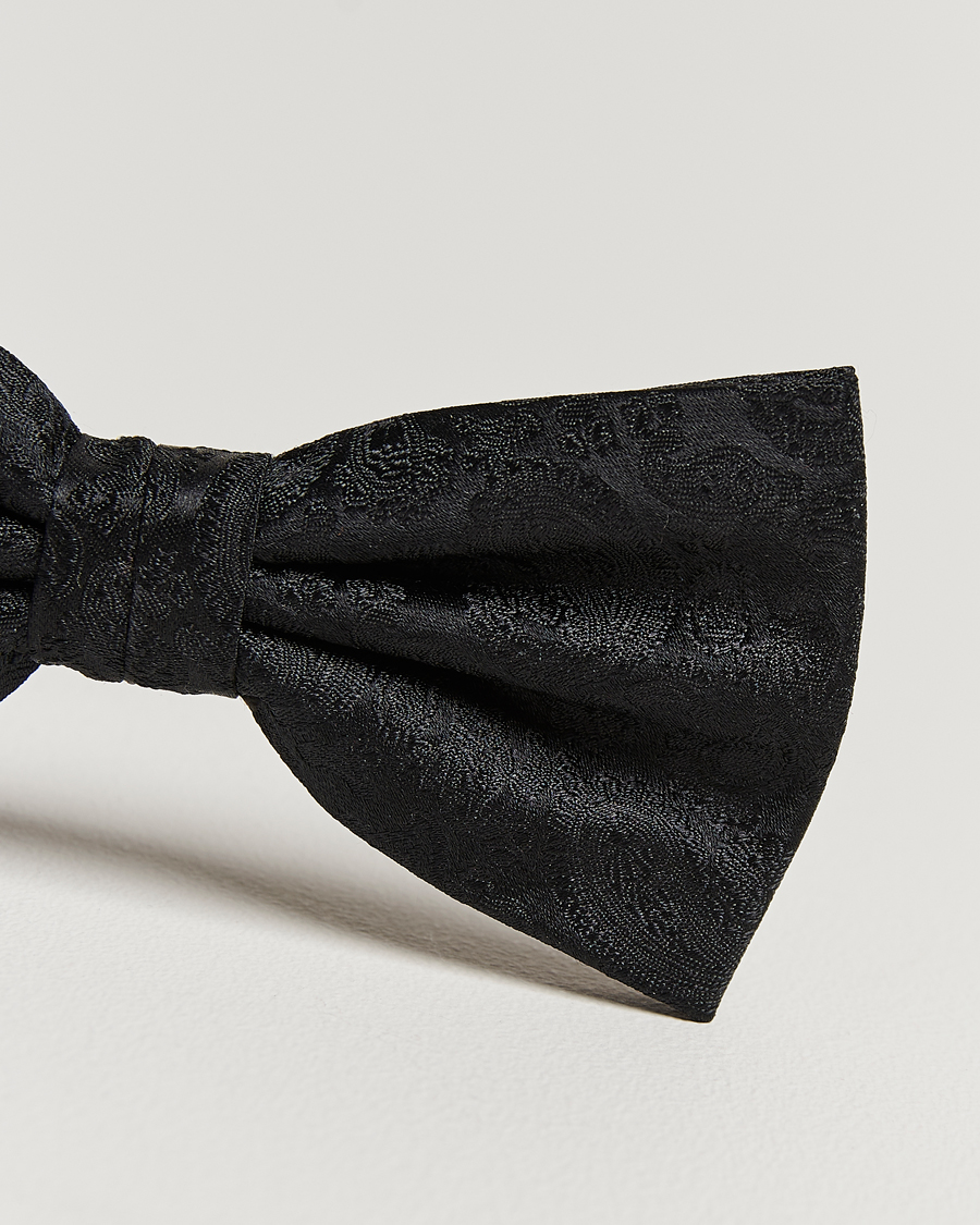 Men | Amanda Christensen Tonal Paisley Pre Tie Silk Black | Amanda Christensen | Tonal Paisley Pre Tie Silk Black