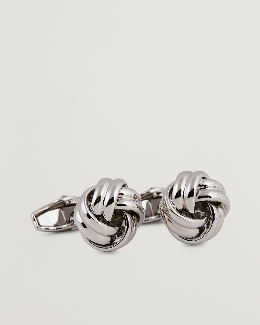 Men | Cufflinks | Amanda Christensen | Knot Cufflink & Shirt Studs Set Silver