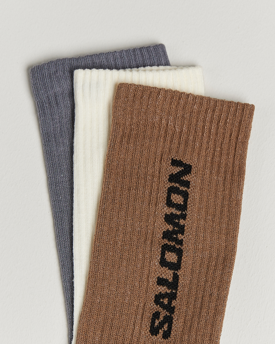 Men | Underwear & Socks | Salomon | Everyday Crew 3-Pack Socks Grey/White/Beige