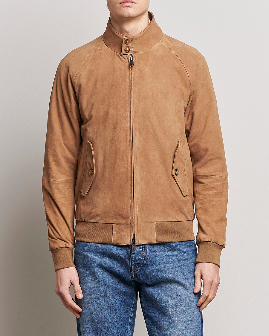 ジャケット・アウター BARACUTA SUEDE G9 BARK Baracuta G9 Suede Jacket Tobacco at CareOfCarl.com