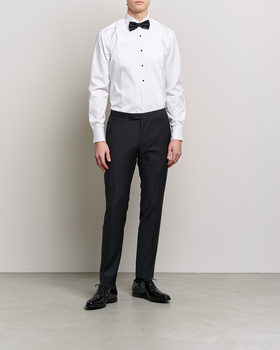 Homme |  | Stenströms | Fitted Body Open Smoking Shirt White