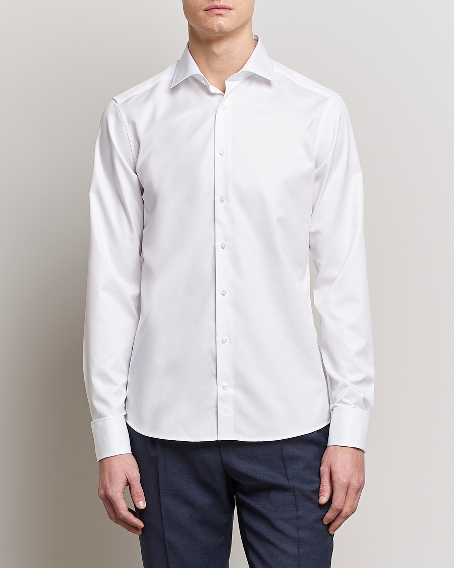Men | Shirts | Stenströms | Superslim Double Cuff Cotton Shirt White